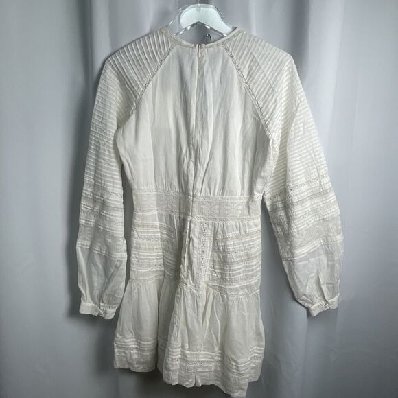 Veronica Beard Addilyn Pintucked Crochet Cotton Mini Dress Sz 4 New - Picture 9 of 13